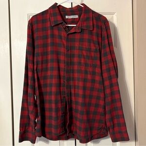 Outerknown Red and Black Plaid Men's Shirt - men’s large